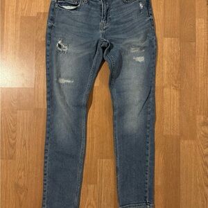 Hollister Women's Distressed Ankle Jeans - Blue